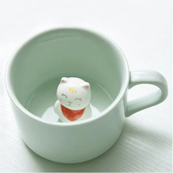 3D Kitty Inside Coffee Mug