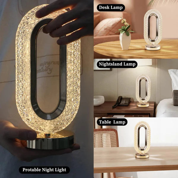 Oval Shape LED Crystal Table Lamp