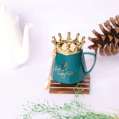 Queen of Everything Mug with crown Lid & Spoon