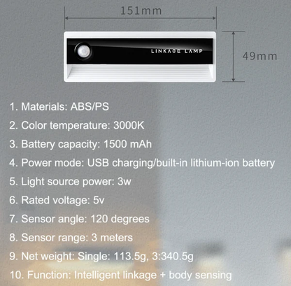 3Pcs Linkage Sensor Night Light Wireless