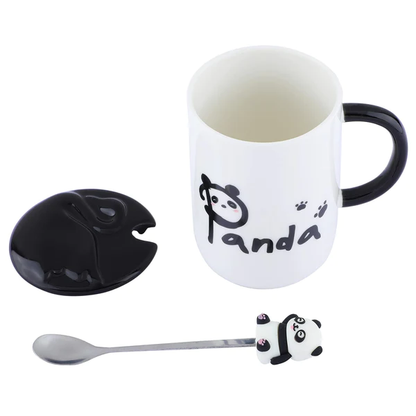 Panda Coffee Mug with Lid & 3D Panda Spoon