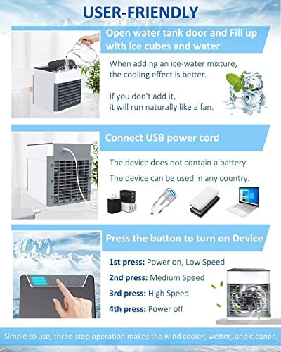 Portable 3 in 1 Conditioner Humidifier Purifier Mini Cooler