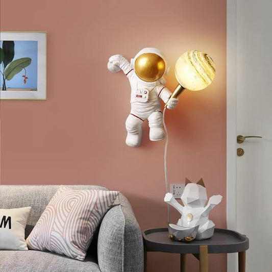 Astronaut Wall Sconce with Glass Globe Lampshade
