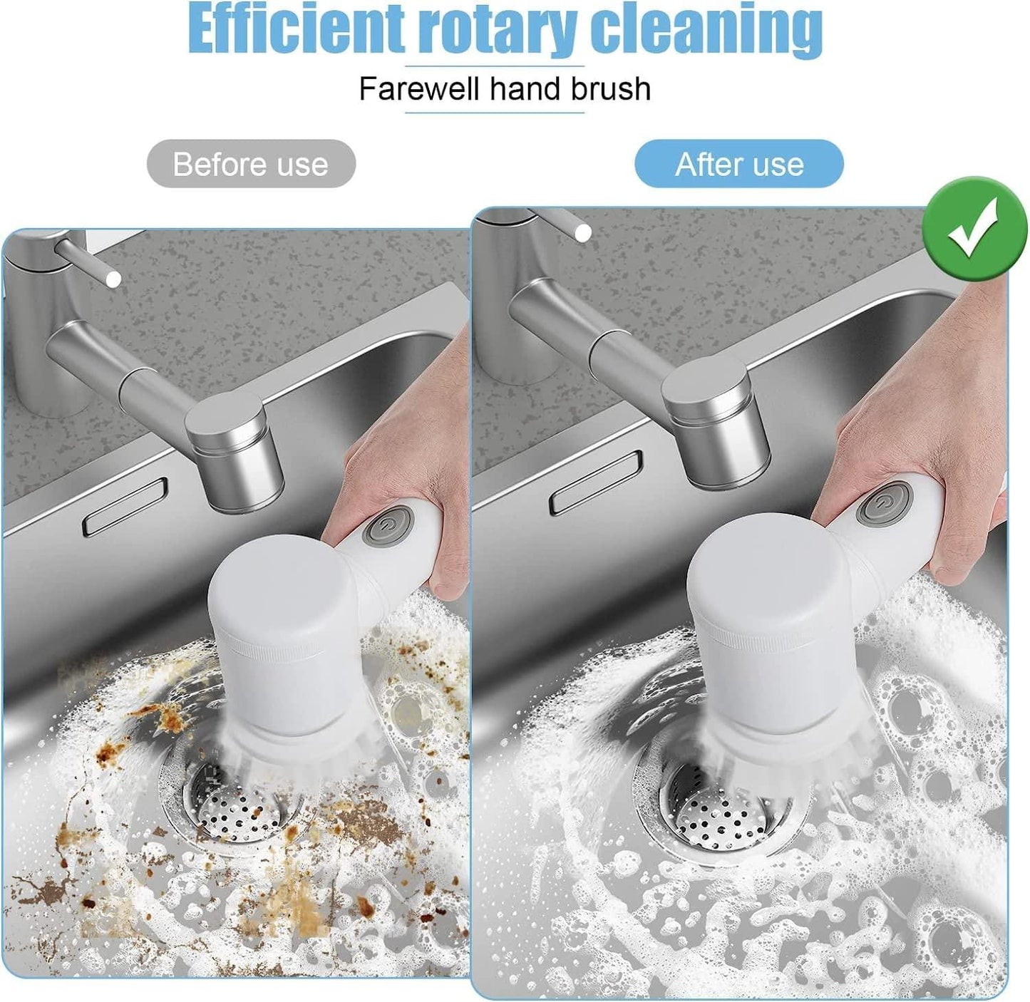 Multi-Functional Electric 5 in 1 Brush Cleaner for Kitchen, Bathroom