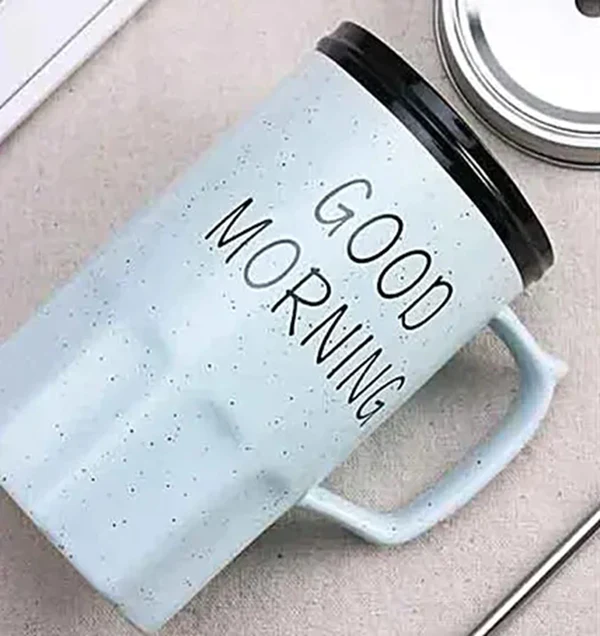 Good Morning Coffee Mug (Blue & White)