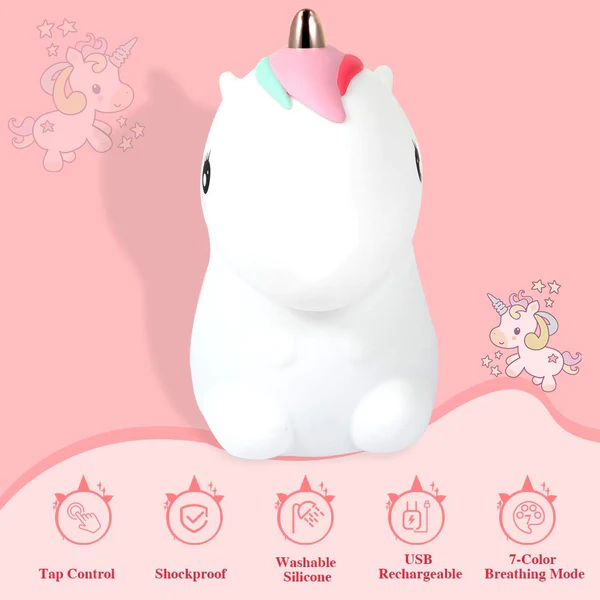 Silicon Unicorn Rechargeable LED Night Lamp
