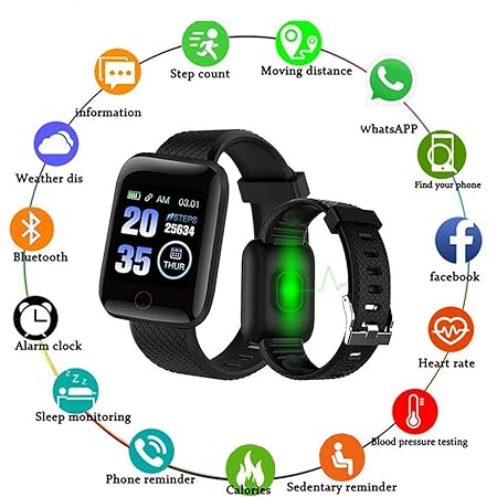 ID116 Plus Smart Bracelet Fitness Tracker Smartwatch