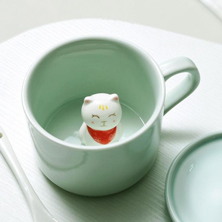 3D Kitty Inside Coffee Mug