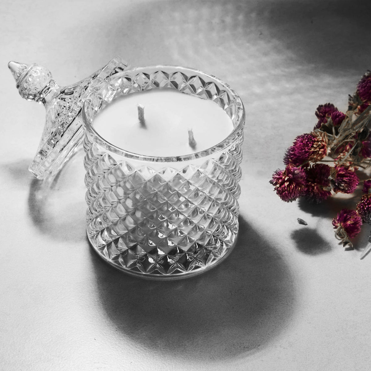 Crystal Jar With Two Wicks Scented Candles