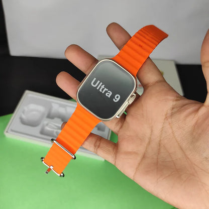 Ultra 9 Logo Smartwatch Always On Display, Bluetooth Calling Smart Watch, Wireless Charging, Raise To Wake, In-Built Games, Brightness Adjustment, BP, SpO2, HR Monitoring