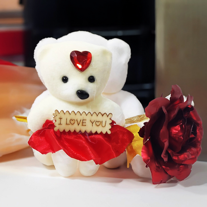 A Teddy Bear With Rose -  An Infinite Love Duo