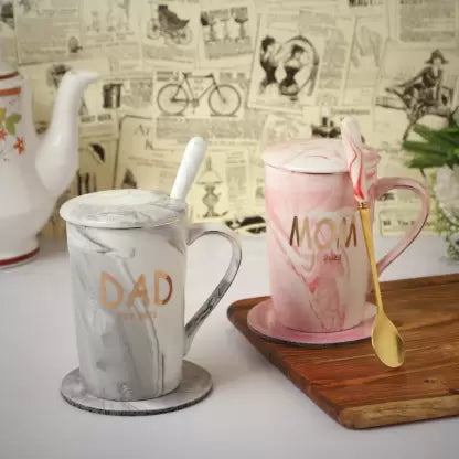 Dad & Mom Mugs with Gift Box