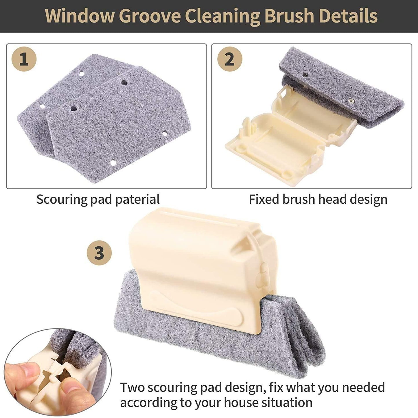 Window Groove Cleaning Brush (Pack of 2)