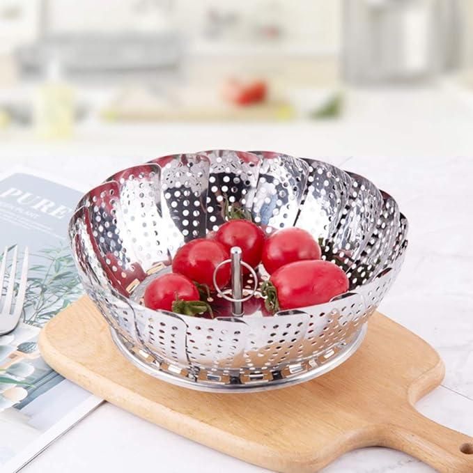 Premium Stainless Steel Folding Steamer Basket