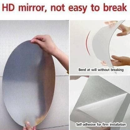 Diamond Shape Plastic Flexible Mirror For Wall Size (20x30)Cm