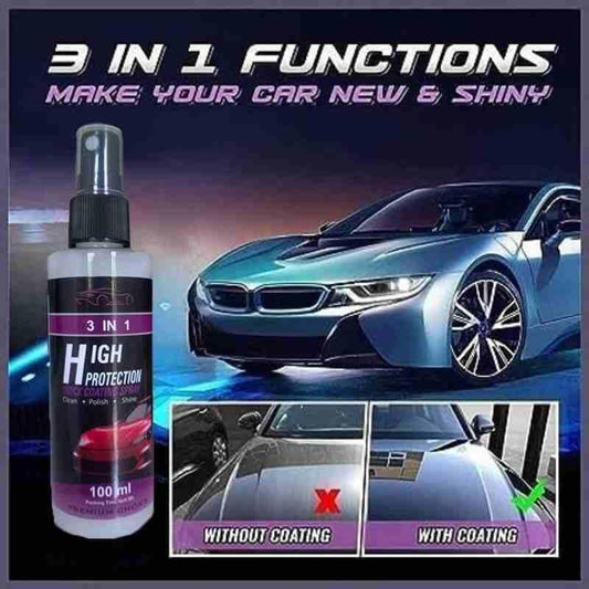 3 in 1 High Protection - Car Wax Polish Spray (Pack of 2)