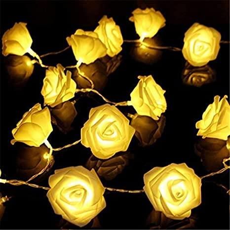 Rose Flower Led Serial String Lights - 10 Feet 14 Led Rose Lights