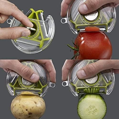 Vegetable Peeler-3 in 1 Magic Rotating Vegetable Peeler Slicer Shredder